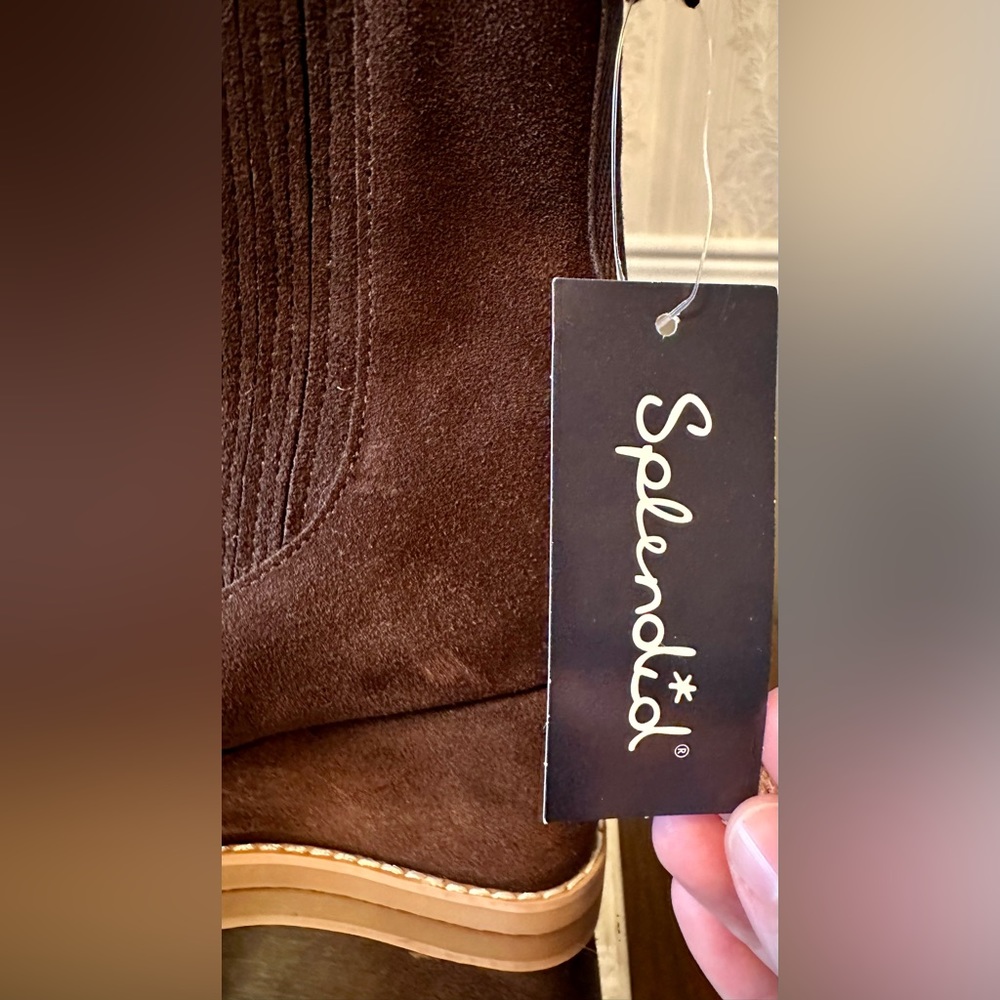 NWT!🤩Splendid!❄️WANDA!⛄️Wedge Heel Ankle Bootie/dark chocolate brown/Size-9 - Picture 6 of 14